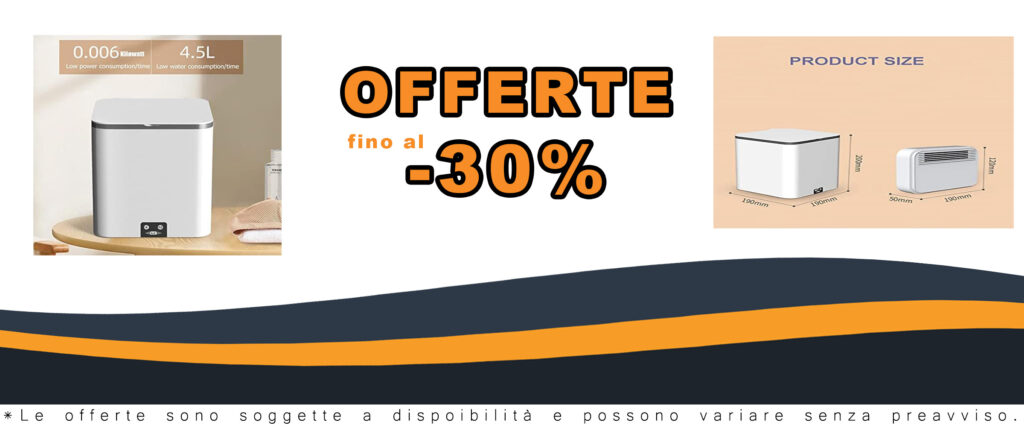 Piccola lavatrice compatta a basso rumore per risparmio energetico.
