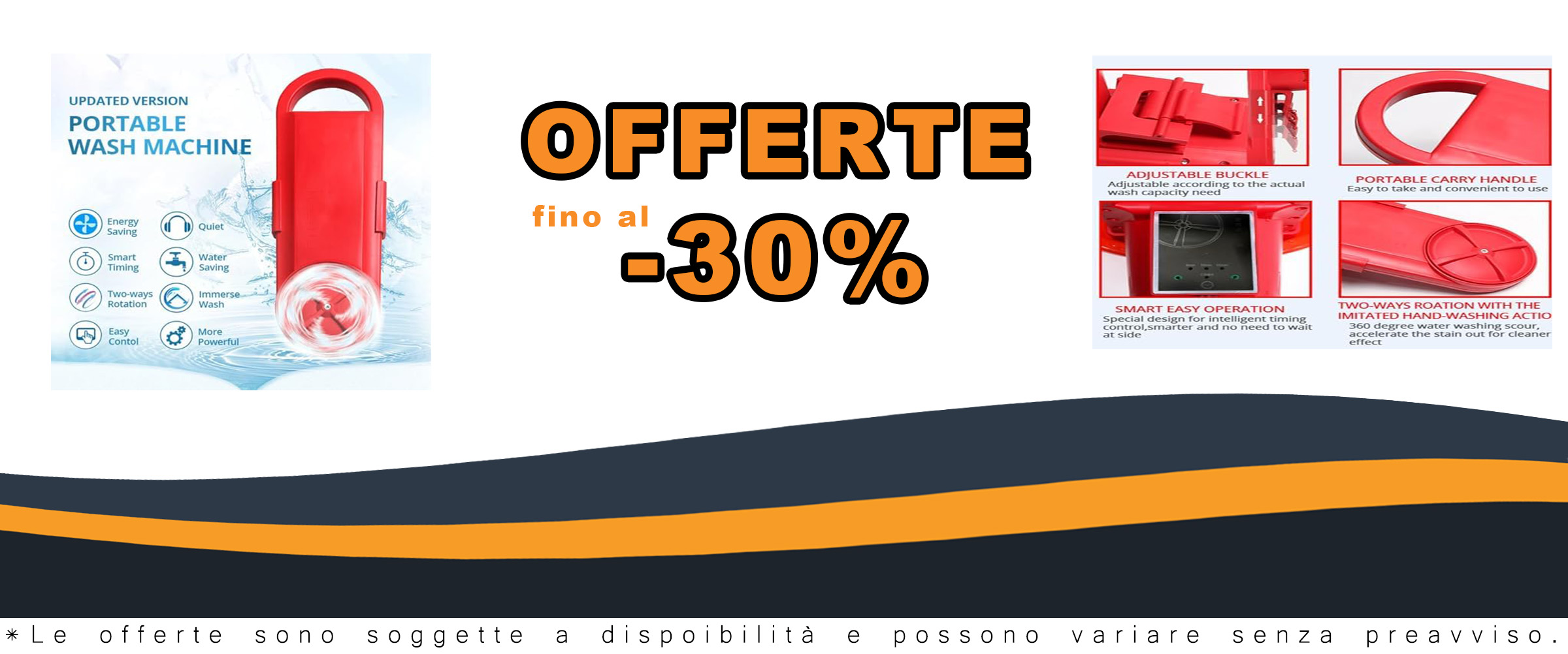SKUBIS Mini Lavatrice Portatile 