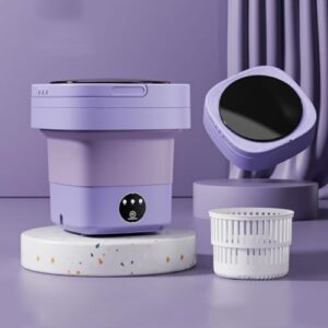 Lavatrice portatile ROCKYMO pieghevole per uso domestico, colore viola