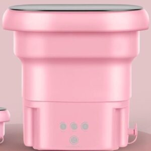 ROCKYMO Lavatrice per Biancheria Intima in colore rosa, mini lavatrice pieghevole per lavaggio delicato di calzini e piccoli indumenti