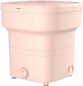 Casego Lavatrice Pieghevole, maniglia portatile, design a secchio, rosa