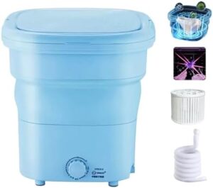 THAMBA lavatrice pieghevole per dormitorio, di colore blu e grande capacità, perfetta per lavare vestiti e calzini dei bambini.