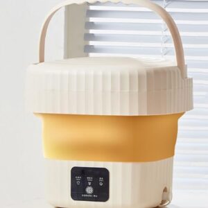 ROCKYMO Lavatrice Pieghevole, mini lavatrice portatile arancione per piccole famiglie, perfetta per biancheria intima e calzini