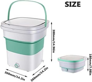 PanHuiWen Mini Lavatrice per Intimo Pieghevole 1.8kg, ideale per campeggio e viaggi, con centrifuga turbina
