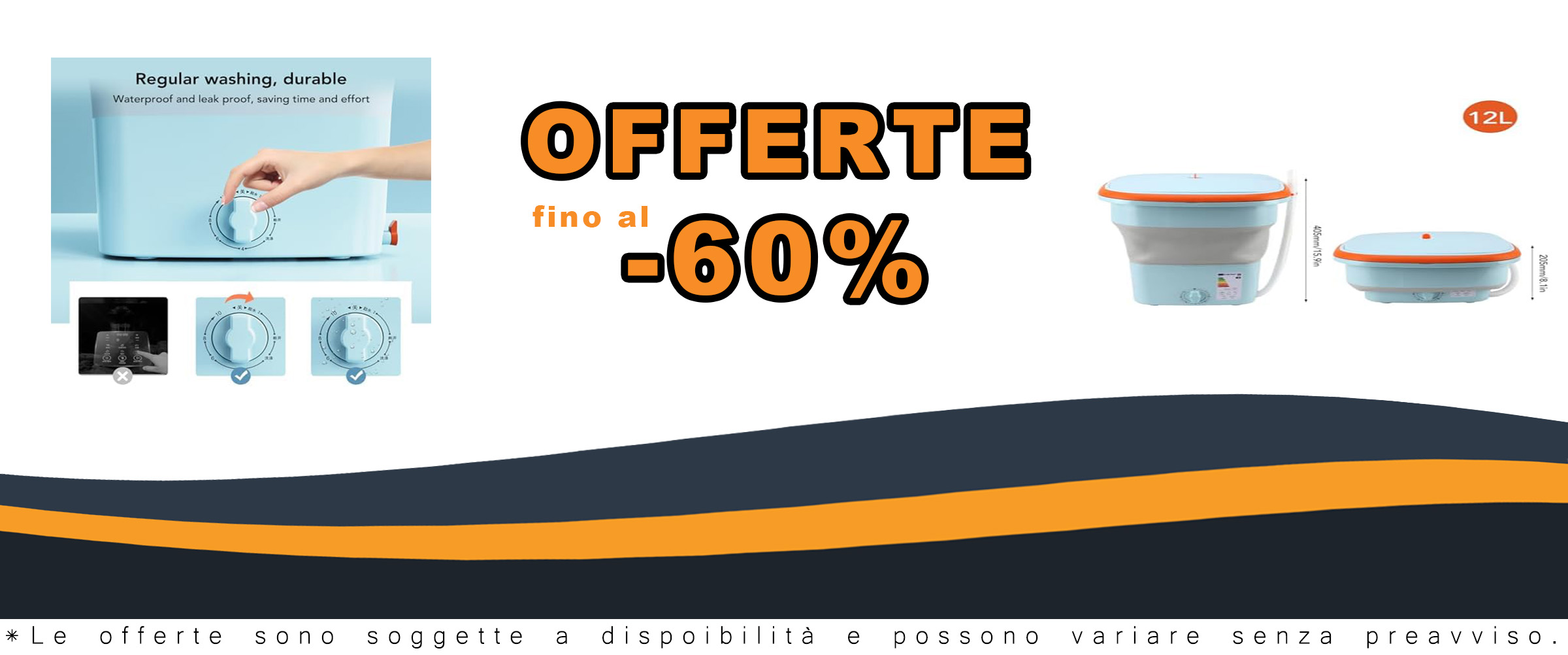 gernie Lavatrice Portatile Mini Lavatrice Automatica 16 Litri  