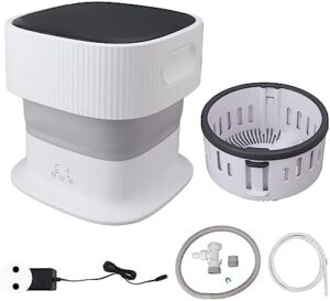 Mini lavatrice portatile pieghevole Aqxreight, ideale per appartamenti e viaggi, con cestello di scarico.