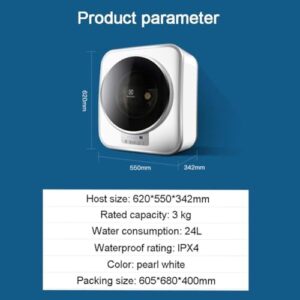 Lavatrice elettrica a parete con asciugatrice da 800W, compatta e ideale per appartamenti e camper