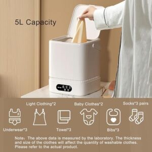 HYQNG Lavatrice Portatile da 5 Litri con Funzione di Disidratazione, Mini Lavatrice e Asciugatrice
