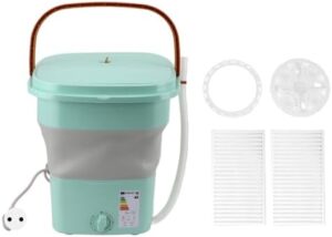Lavatrice Portatile da 12 Litri, Mini Lavatrice Pieghevole, Colore Verde