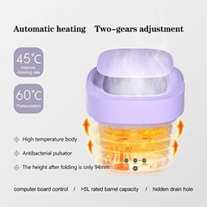 KUKIXO Mini Lavatrice Portatile da 5 Litri in colore viola, perfetta per il campeggio e i viaggi