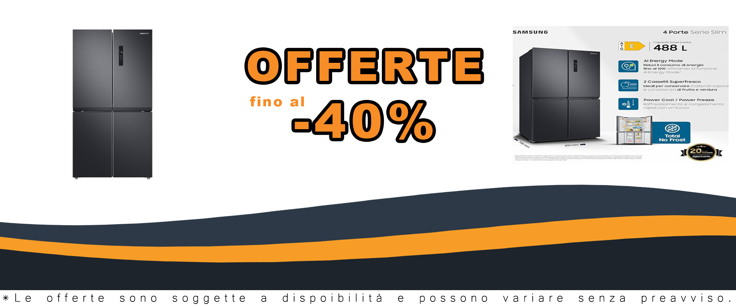 Samsung Frigorifero Quattro Porte Slim RF48A400EB4/EF con Total No Frost, Twin Cooling Plus e motore Digital Inverter