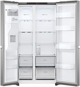 Frigorifero LG GSLV71PZRC con distributore di acqua e ghiaccio, tecnologia Total No Frost e design Platinum Silver  