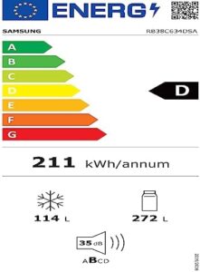 Samsung Frigorifero Combinato EcoFlex AI RB38C634DSA/EF Silver Inox con Dispenser dell'Acqua e WiFi