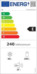 LG GTBV36PZGKD Frigorifero Doppia Porta con maniglie integrate e design elegante in acciaio inox