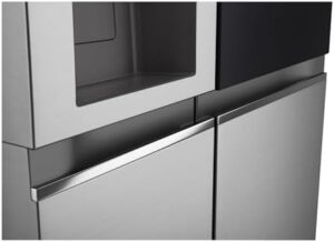 Frigorifero LG InstaView GSGV80PYLD, modello Side-by-Side, con capacità di 635L, Wi-Fi, e design elegante