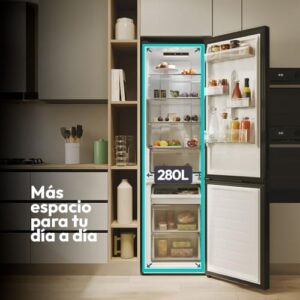 Candy City Fresco 300 CNCQ2T518EB, Frigorifero Combi, 280L, Larghezza 55cm, Altezza 182cm, Totale No Frost Circle+, Cassetto Verdura, Controllo interno digitale, Illuminazione a LED, Porta