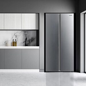 Frigorifero Comfee RCS609IX1 side-by-side con congelatore, 271 litri di capacità, tecnologia No Frost e raffreddamento rapido.