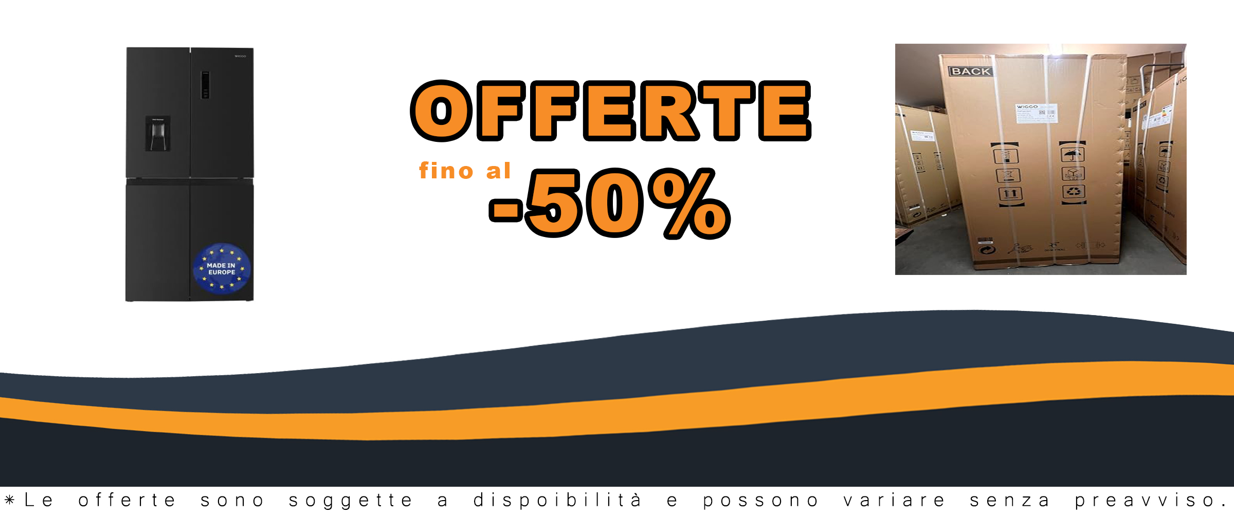 Frigorifero americano Wiggo WR-MD18DX con dispenser di acqua, congelatore e display digitale