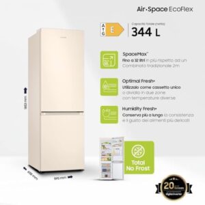 Samsung Frigorifero Combinato Ecoflex RB34T603EEL/EF con tecnologia No Frost e SpaceMax, capacità 344L.