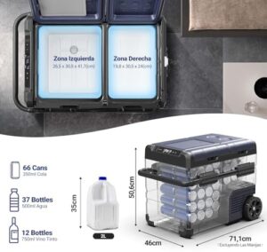 Frigo portatile AAOBOSI 45L, dual zone, con controllo app e ricarica USB, perfetto per campeggio e viaggi