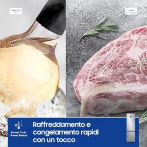 Samsung EcoFlex AI RB38C672CSA/EF Frigorifero Combinato in Silver Inox con WiFi, SpaceMax, Total No Frost, e Motore Digital Inverter