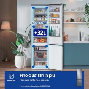 Samsung EcoFlex AI RL38C776ASR/EF Frigorifero Combinato, WiFi, SpaceMax, Total No Frost, Silver  