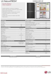 LG GMB844MC4E frigorifero multidoor slim nero con Wi-Fi, filtro odori Pure N Fresh, e sistema Total No Frost