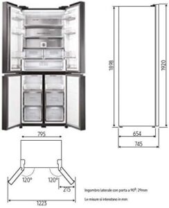Frigorifero Samsung RF50N5970B1 con finitura matt black, modello side by side a libera installazione