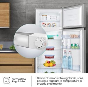 Hisense MTM55205SE Frigorifero Doppia Porta, Silver, 206 L, 143.4 x 54.2 x 55 cm