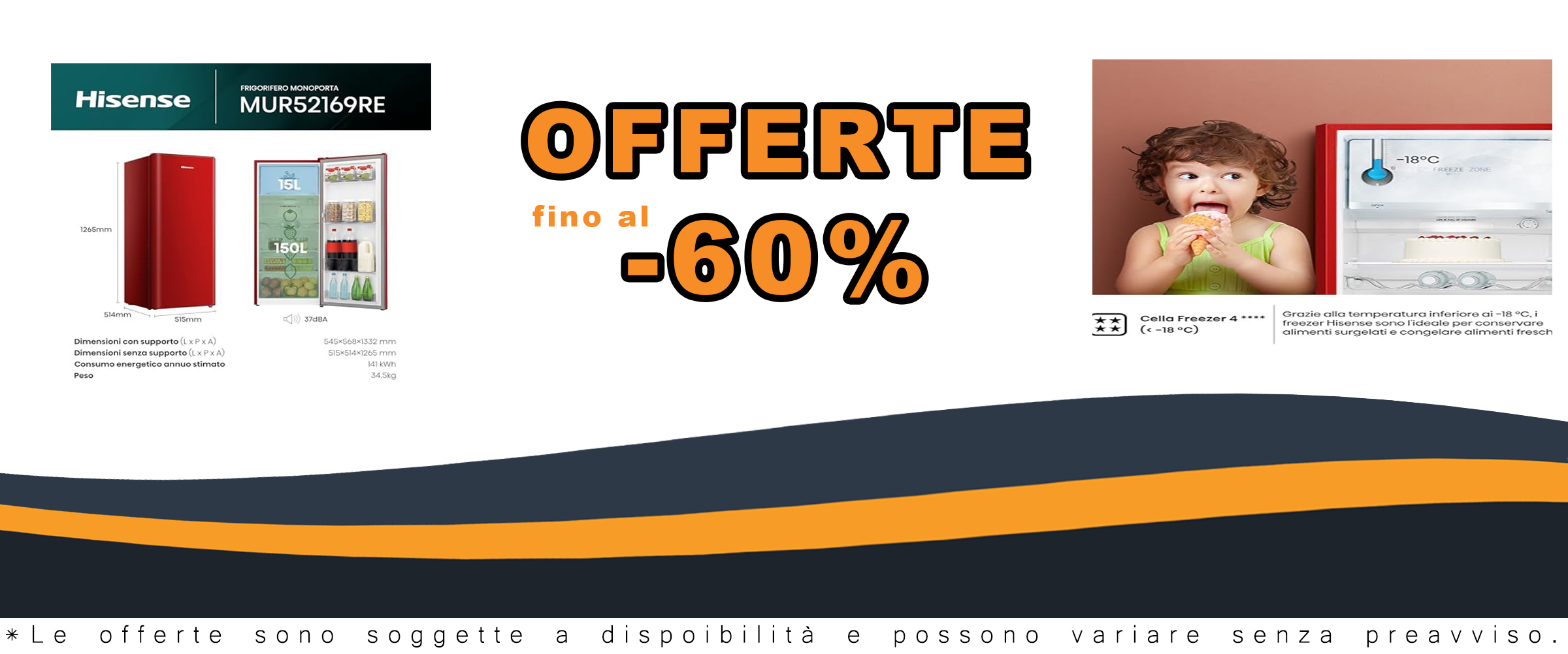 Frigorifero monoporta Hisense MUR52169RE rosso con scomparto congelatore da 165 L e apertura a destra