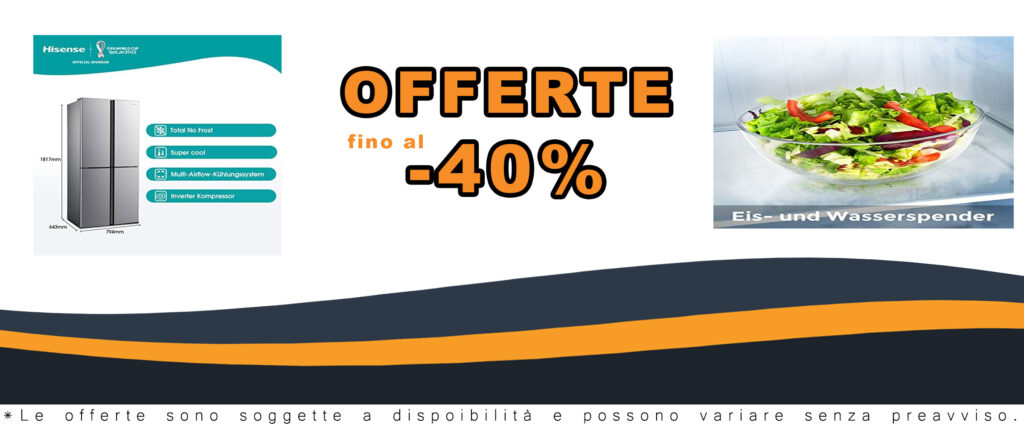 Frigorifero americano Hisense RQ515N4AC2 INOX A++ con dispenser di acqua e ghiaccio, capacità 467L