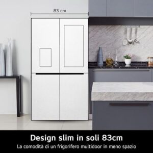 Frigorifero LG GMG860EPBE Slim Multidoor InstaView, nero opaco, con dispenser acqua UVnano e Wi-Fi integrato