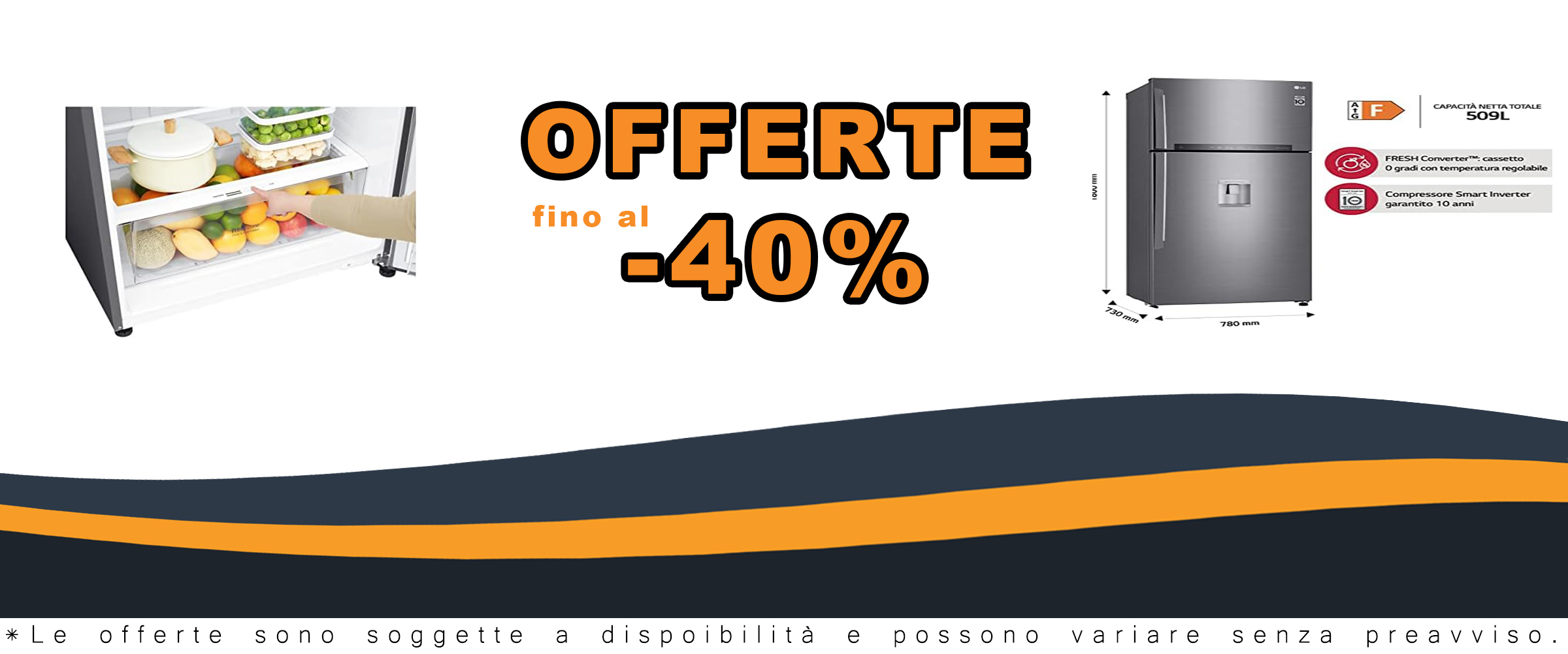Frigorifero LG GTF744PZHV con dispenser acqua e ghiaccio, design moderno e capacità di 509 litri