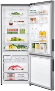 Frigorifero combinato LG GBB566PZHZN 451L NoFrost platino, design moderno ed efficienza energetica  