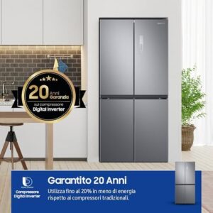 Samsung Frigorifero Quattro Porte Slim RF48A400EM9/EF, design inox e tecnologia Total No Frost  