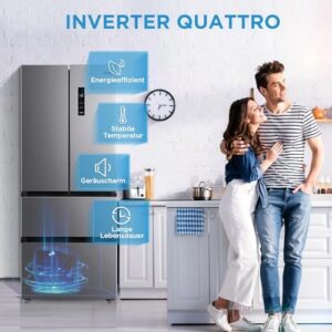 Midea MERF402FIE02 frigorifero e congelatore con controllo WiFi, NoFrost, Vario Box e compressore inverter