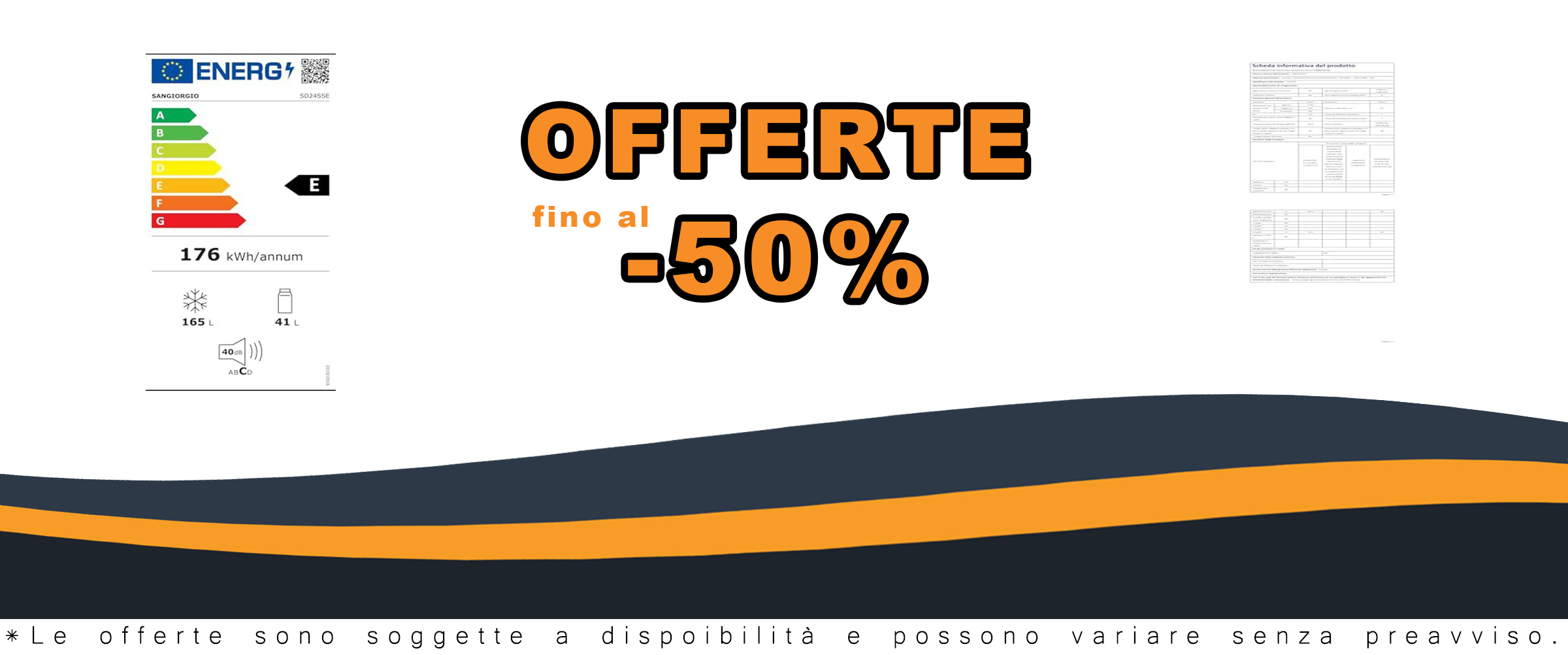 Frigorifero San Giorgio doppia porta, classe energetica E, colore silver  