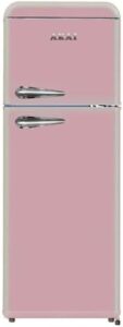 Frigo vintage rosa doppia porta Akai in cucina