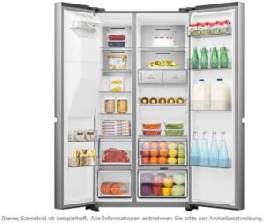 Hisense RS818N4TIC Side by Side, frigorifero congelatore con dispenser acqua e ghiaccio, tecnologia No Frost e display LED  