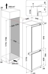 Frigorifero combinato ventilato A++ 273 litri con design moderno e funzionalità avanzate