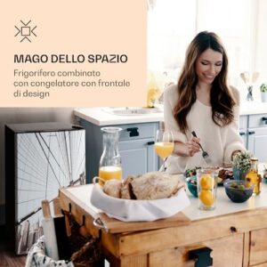 Klarstein CoolArt frigo-congelatore con design elegante, 2 livelli di spazio e termostato regolabile