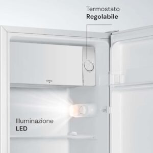 Frigorifero Monoporta Vintage Nero con luce interna e termostato regolabile, perfetto per la conservazione degli alimenti