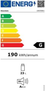 Frigorifero per vini KLARSTEIN Reserva Slim Uno con capacità di 8 bottiglie, design compatto e silenzioso, con luce LED e protezione UV.