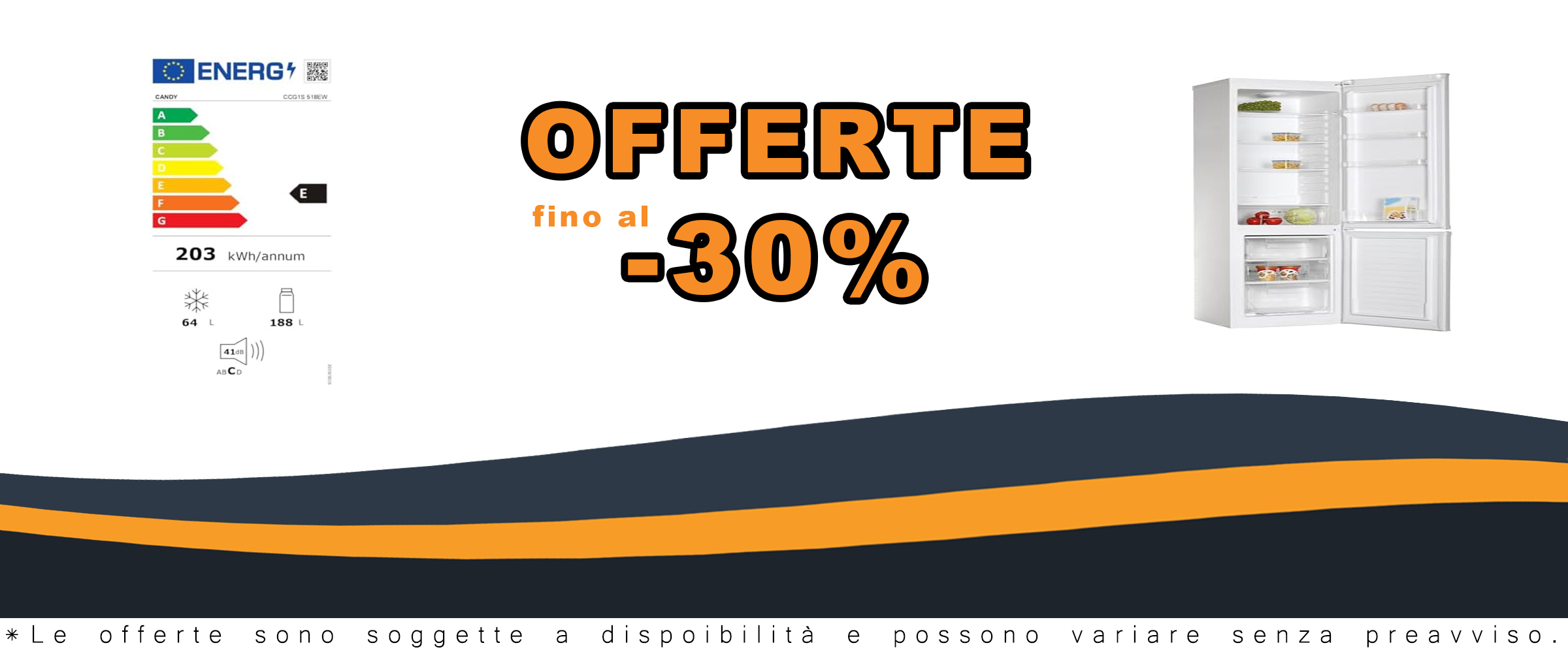 Frigorifero Candy CCG1S 518EW bianco, con cassetto verdure, controllo meccanico della temperatura e illuminazione LED.