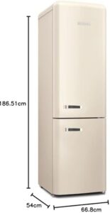 Severin Frigorifero Congelatore combinato Total NoFrost con Veggibox e design retro in beige
