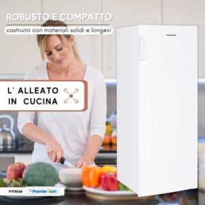 Congelatore verticale PremierTech da 168 litri, con 4 cassetti e un ripiano, ideale per uso domestico e commerciale
