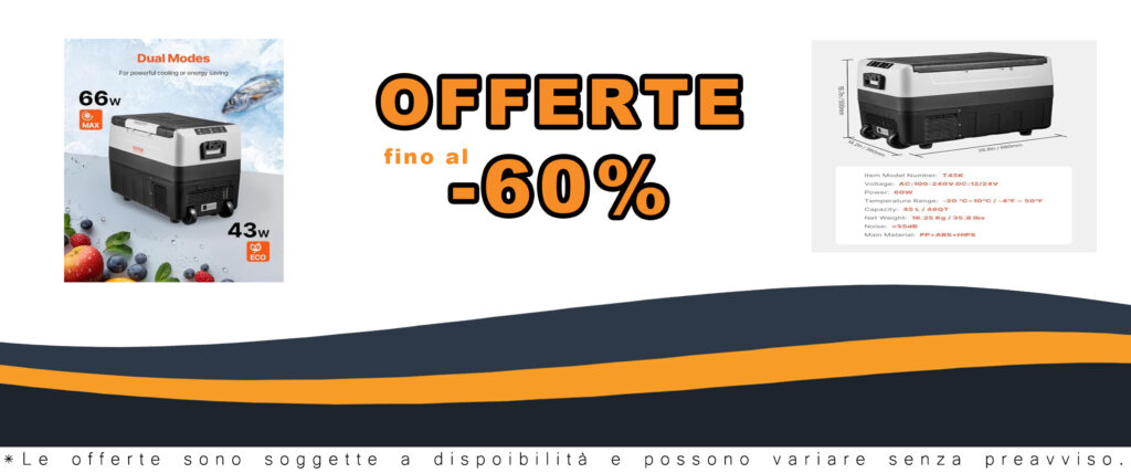 VEVOR Frigorifero per Auto 45L, Frigo Compressore Congelatore Portatile con Ruote e Manico