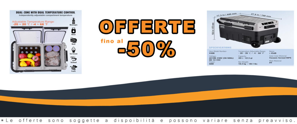 VEVOR Frigorifero Portatile per Auto, ideale per viaggi e campeggio, con temperatura regolabile e doppia zona di refrigerazione.