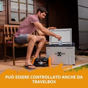 CROSS TOOLS ICEBOX 40 refrigeratore elettrico e congelatore a compressore, ideale per campeggio, con controllo app e capacità di raffreddamento fino a -20°C.