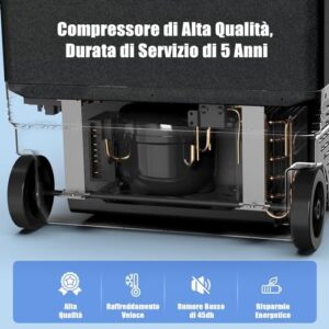 AAOBOSI Frigorifero Portatile 43L con doppia zona di raffreddamento e capacità di -20℃ a 20℃, ideale per viaggi e campeggio.